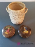 Antique Jar and Moroccan Boxes