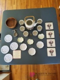 Teapot, Cups, Nut Bowl and Coasters