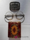 Antique Glasses, Brooch and Compact