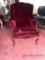 Burgundy velvet wing back