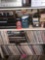 Bookshelf and contents, cassettes, LP's, Albums .radios