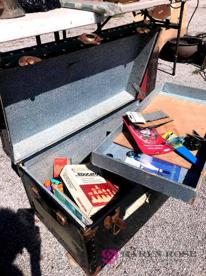 Old trunk with kids toys