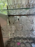 Lg Lot Clear glass of wine and shot glasses