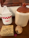 Salt tin/ jug/Stone box