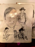 John Wayne, Clint Eastwood, sketches