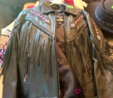 Ladies size small Western leather coat