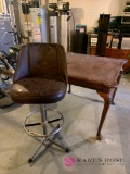 Barstool and vintage table