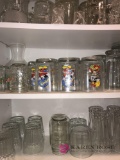 Lot of cabinet of assorted glasses