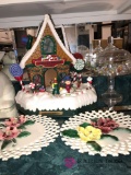 Gingerbread house-jar of marbles-hanging plates