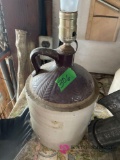 Crock jug made into a lamp