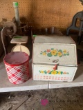 Vintage bread box with and canister set