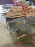 Rolling table, wood floor planks