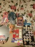 Miscellaneous lot including buttons, keychains, and more see pictures BR1