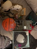 Miscellaneous lot including schools, toy soldier, fishing lures, and basketball