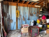 Large lot of yard tools, and miscellaneous including bicycles, and more see pictures garage location