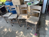 Four metal commercial chairs garage location