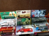 Lot of 9 German beer advertising semi trucks