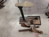 Vintage shoe cobbler items. Barn location