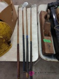 4 wood shaft golf clubs. Barn location