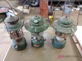 3 Coleman lanterns. Barn location