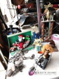 Motorcycle models and trophies. Barn location