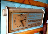 Walker muffler clock. Barn location