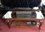 Large glass top coffee table