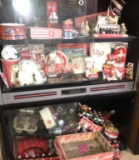 Cabinet and Coke collectibles