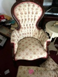 Victorian chair and footstool