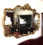 Large gold frame decorative mirror