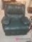 B - Blue Leather Oversized Rocker Recliner