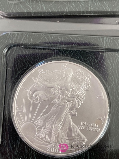 Lot of two 2001 Silver American Eagle uncirculated