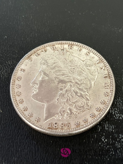 1885 barber head silver dollar