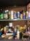 2- shelves of car cleaners/ gloves/ oil filters/brushes