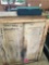 Vintage wooden cabinet with empty box