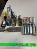 Assorted wood planes and chisels