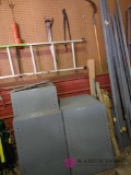 Unassembled metal shelving units