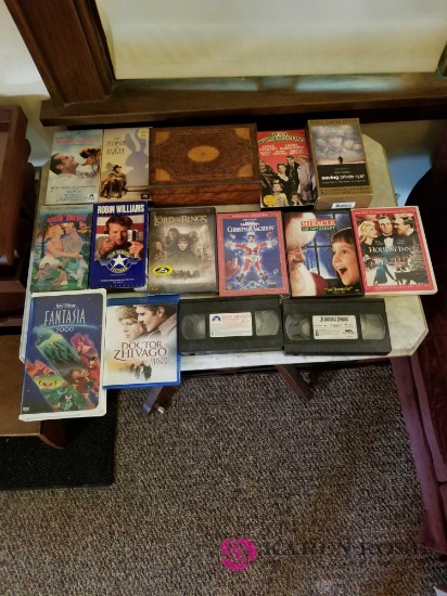 LR - Wooden Box, DVDs and VHS