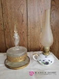 BR4 - Vintage Oil Lamp and Vanity Jar