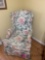 Flowered high-back chair