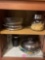 Kitchen cabinet jars Silver plated serving dishes and other miscellaneous