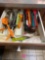 Contents of kitchen drawer left of sink kitchen utensils