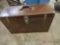 nice vintage wood Machinist toolbox with contents