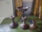 3 Sterling candle stick holders and pedistal bowl pieces