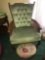 Antique chair with foot stool