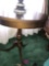 Round wooden lamp table