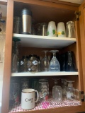 Kitchen cabinet contents drinking glasses