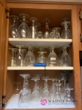 Clear glass wine glasses lot