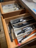 Kitchen island contents of drawers silverware