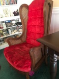 2- vintage upholstery chairs red velvet